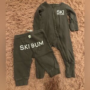 Gray Ski Bum Baby Set